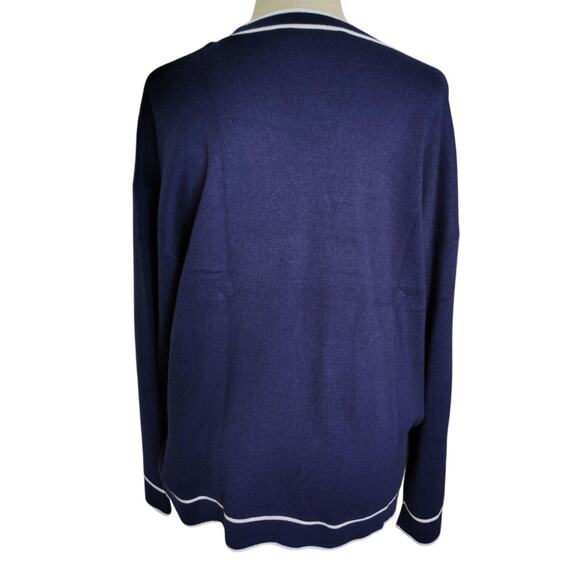 Merokeety Nautical Cardigan Blue Womens Size Large - Picture 3 of 5